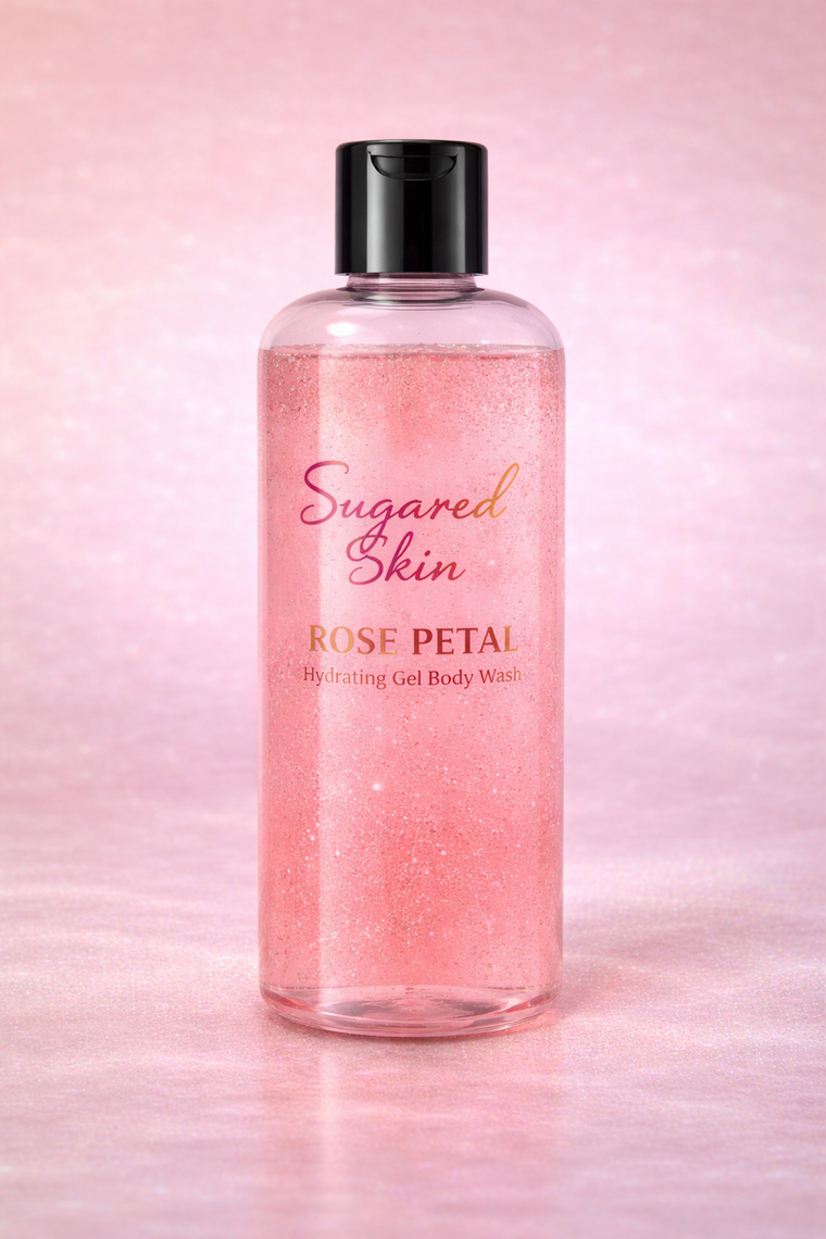 Sugared Skin Rose Petal Nourishing & Moisturizing Body Wash 8oz.